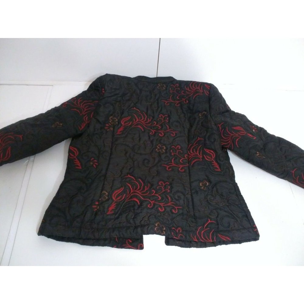 Linea Domani ladies jacket Black/Red 100% Polyester Size Medium - Picture 2 of 9
